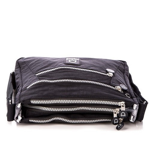 Luxury Nylon Water Resistant Side Bag Black