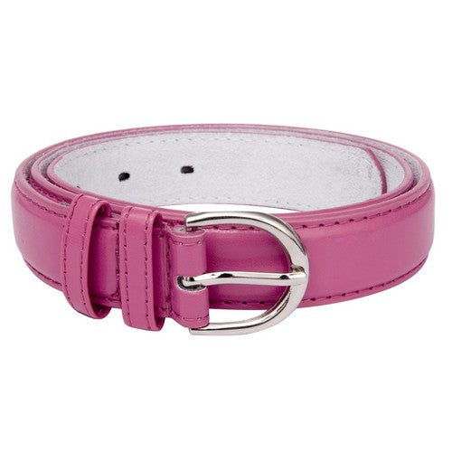 Plus Size Ladies Leather Belt Dark Pink