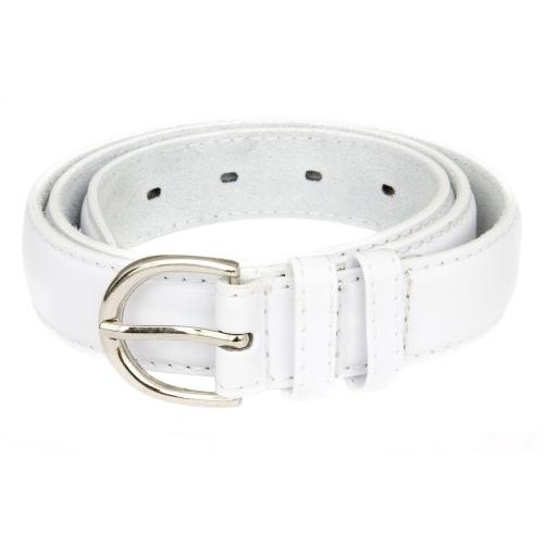 Plus Size Ladies Leather Belt White