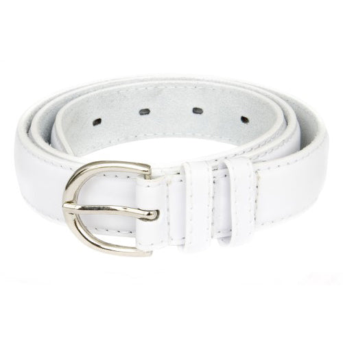 Ladies Leather Belt White