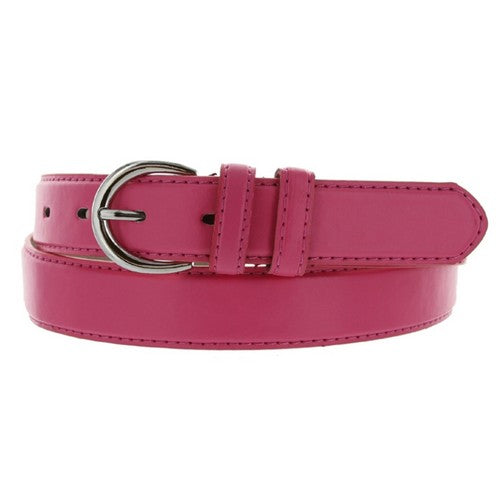 Kids Leather Belt Pink