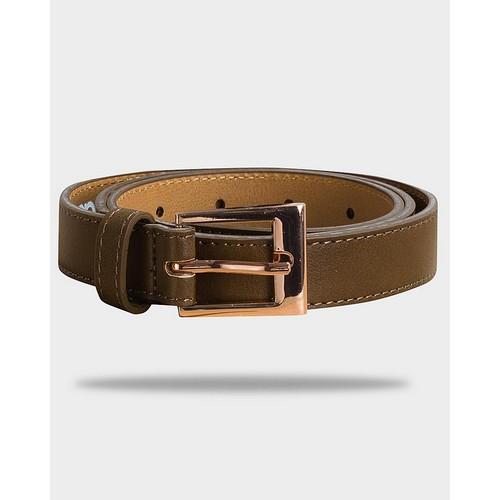 Pin Buckle Faux Leather Belt Brown