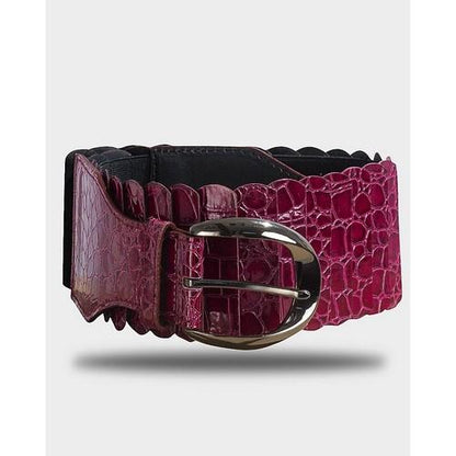 Crocodile Elastic Belt Deep Magenta