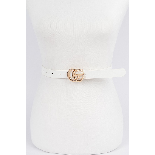 BR-PB7969 GG Buckle Belt White