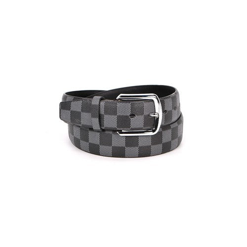 Monogram Print Print Belt Grey