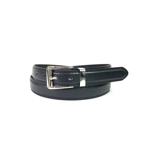 Silver Loop Dress Belt Black