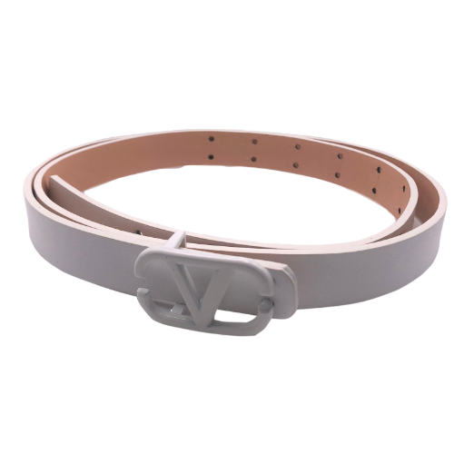 BT-22219 Colour-Coated V Buckle Belt White