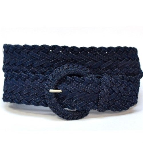 BT-5613 Braided Denim Belt Blue