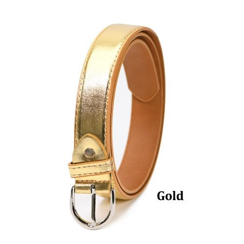 Regular Leather Look Belt Gold