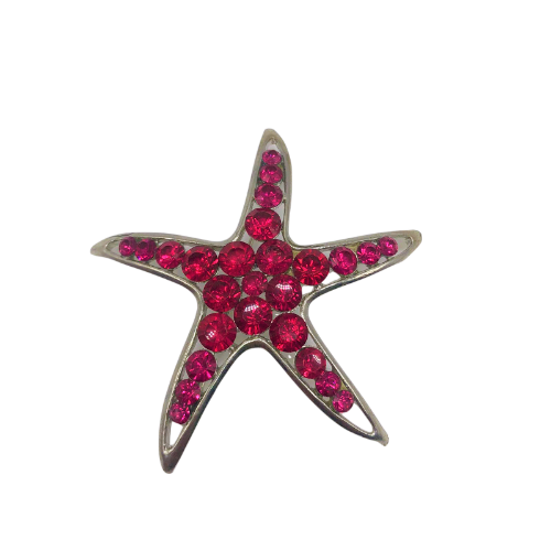 Starfish Red Brooch