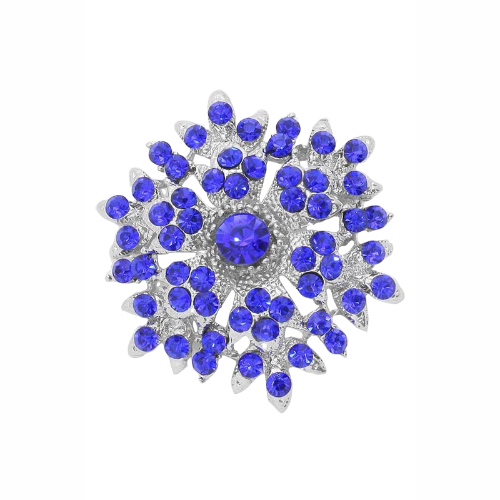 Crystal Snowflake Pin Brooch Blue