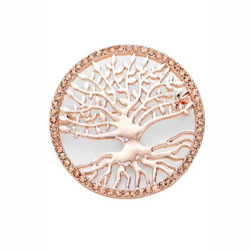 Tree Of Life Pin Brooch Rose Gold