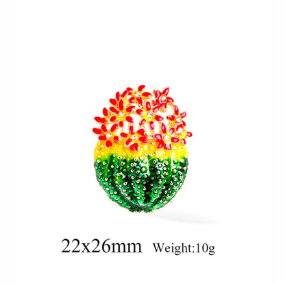 Cactus Rhinestone Pin Brooch