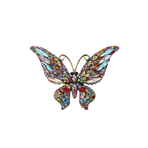 PA3796 Rhinestone Butterfly Pin Brooch Multicolour
