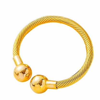 Chunky Barbell Bangle Gold