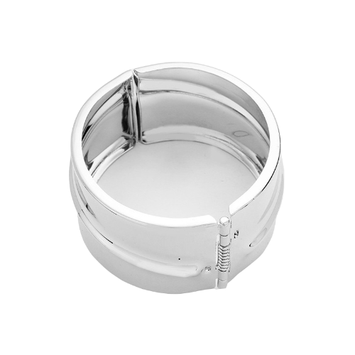 Brushstroke Hinged Bracelet Silver