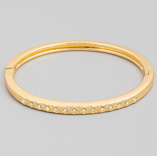 Diamond Hinged Bracelet Gold