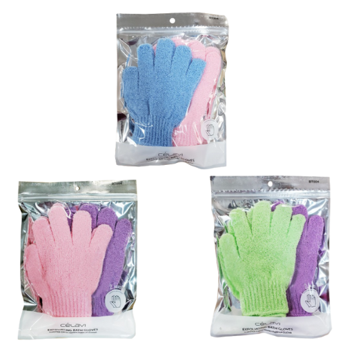 BT0004 Celavi Bath Gloves 2-Pair Pack
