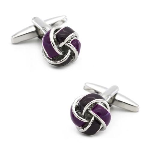 Purple Enamel Knot Cufflink