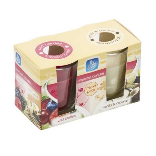 Double Pack Glass Pot Candle Very Berry & Vanilla & Coconut