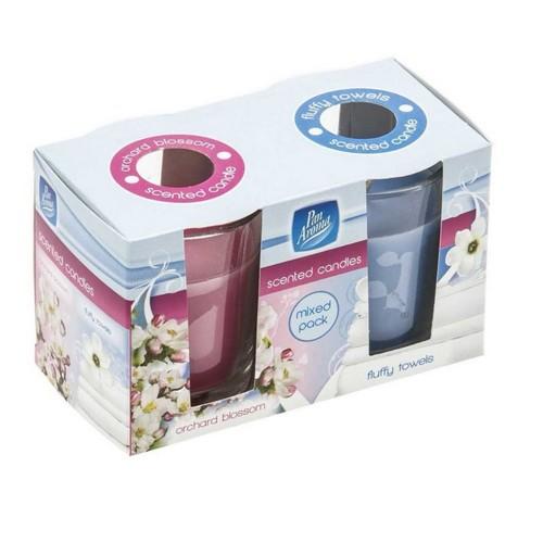Double Pack Glass Pot Candle Orchard Blossom & Fluffy Towels