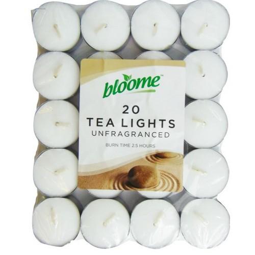 Bloome Unfragrance Tea Light 20 Pack
