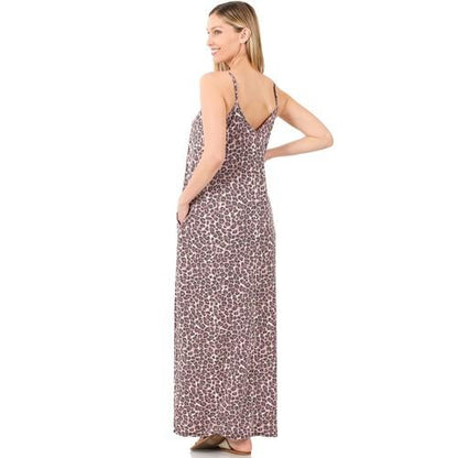 RPS-8124AB Leopard Maxi Dress Grape