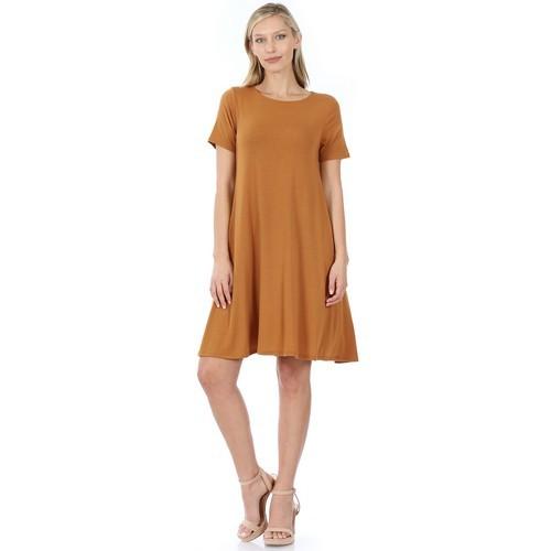 RD-9495P Flared Dress With Side Pockets Coffee