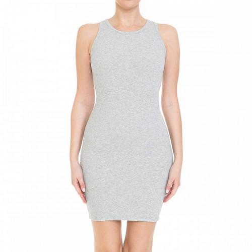 72688 Sleeveless Racerback Bodycon Dress Heather Grey