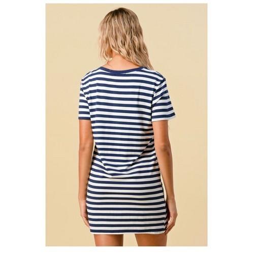 Stripe T-Shirt Dress Navy/White