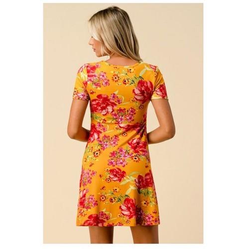 Floral Print Dress New Mustard