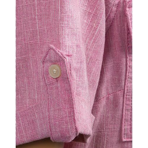 Plus Size Linen Shirt Dress Pink