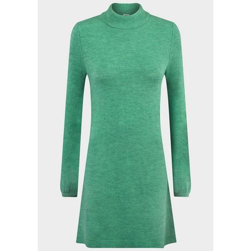 High Neck Soft Knitted Dress Green 