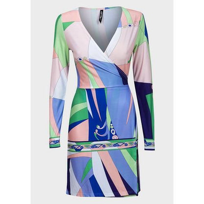 Printed Wrap Dress Multi