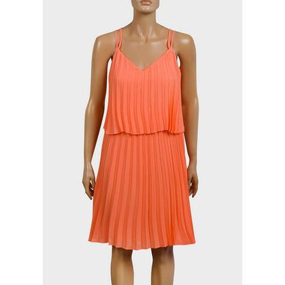 2 Piece Effect Pleated Dress Tangerine