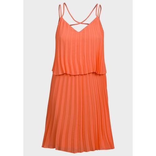 2 Piece Effect Pleated Dress Tangerine