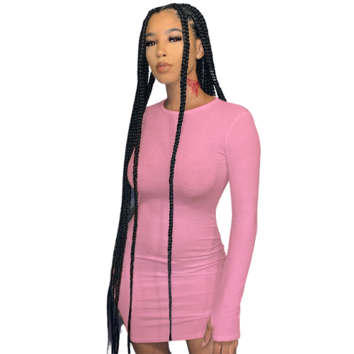 New Look Ruche Sleeve Rib Dress