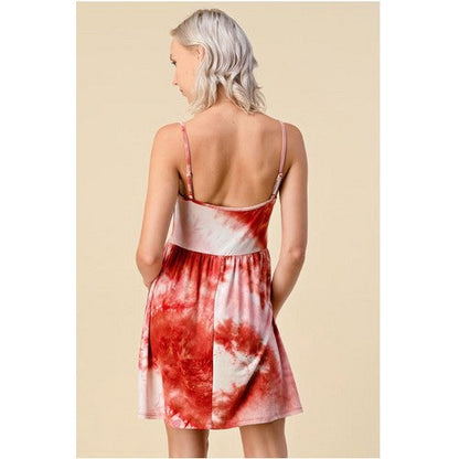 Tie Dye Cami Dress Wood Combo