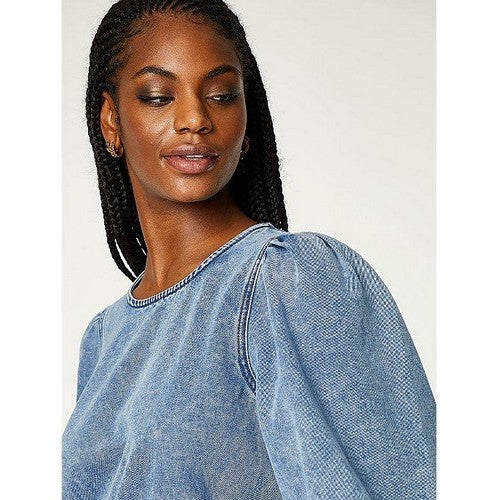 George Acid Wash Mom Denim Shift Dress
