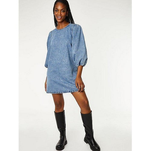 George Acid Wash Mom Denim Shift Dress