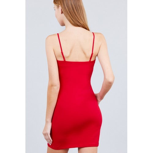 Cotton Cami Mini Dress Bold Red