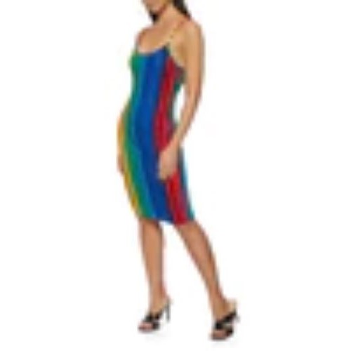 0030356513 Rainbow Stripe Cami Dress Multi 