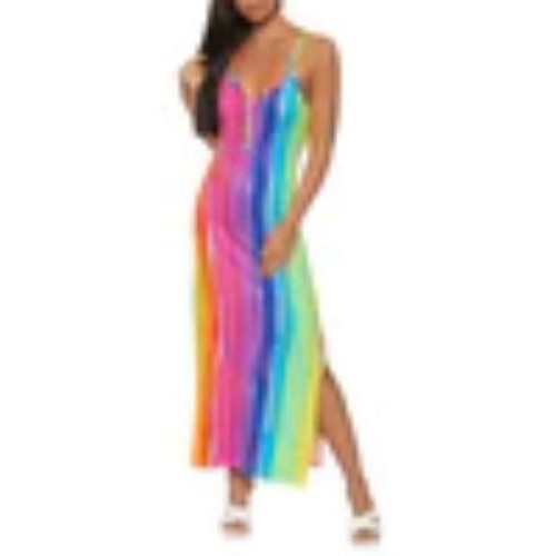 0030418131 Rainbow Striped Maxi Dress Multi