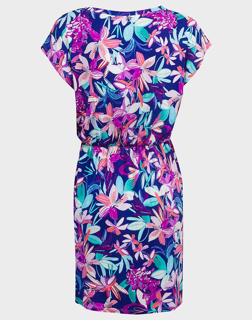 M&Co Floral Tie Waist Jersey Dress Multi