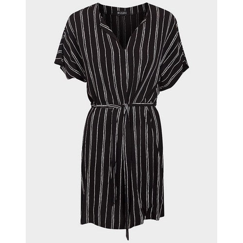 C&A Irregular Stripes Print Lightweight Dress Black