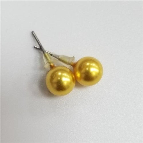 Small Pearl Stopper Stud Earring Yellow