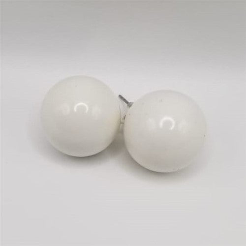 Large Pearl Stopper Stud Earring Pure White
