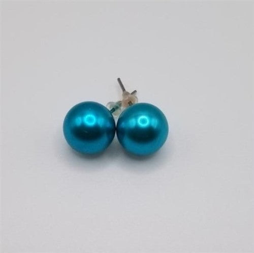 Large Pearl Stopper Stud Earring Turquoise