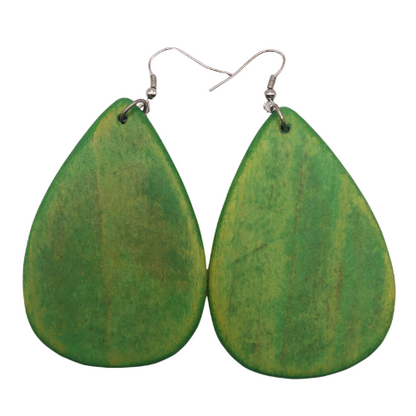 Wooden Tear Drop Earring