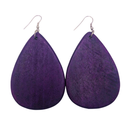 Wooden Tear Drop Earring